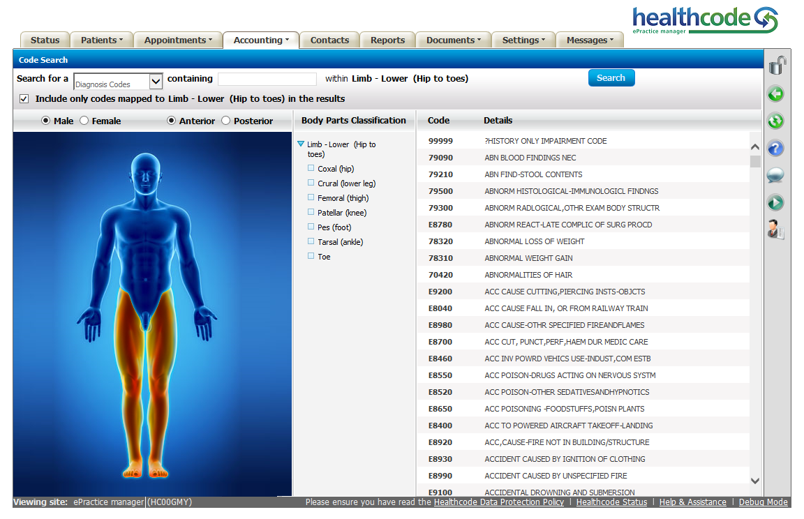 Male anterior highlight body part